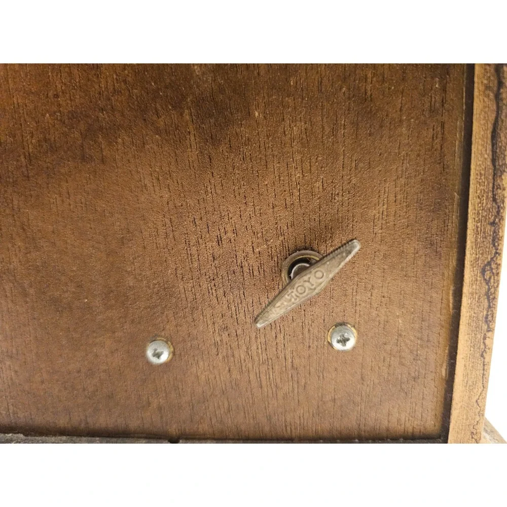 Vintage Royal Sealy Carved‎ 3 Drawer Trinket Box Jewelry Music Box Gold Tone
